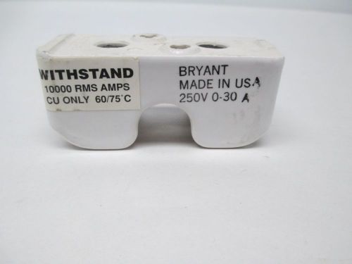 New bryant 3929 ceramic block 0-30a amp 1p 250v-ac fuse holder d328135 for sale