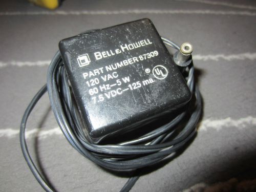BELL &amp; HOWELL Power Supply Part Number 87309 12VAC 7.5VDC-125MA AC Cord