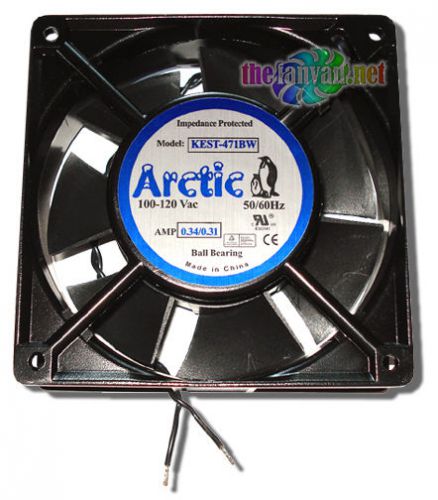 Arctic 120mm x 38mm 110-120 volt ac metal frame ball bearing fan kest-471bw for sale