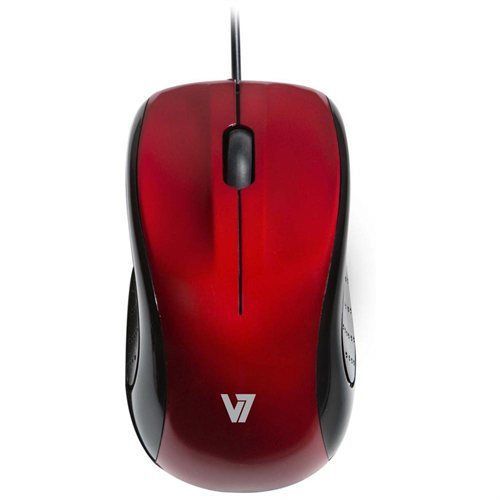 V7 mid size usb optical mice - optical - cable - red - usb 2.0 - 1000 dpi - scro for sale