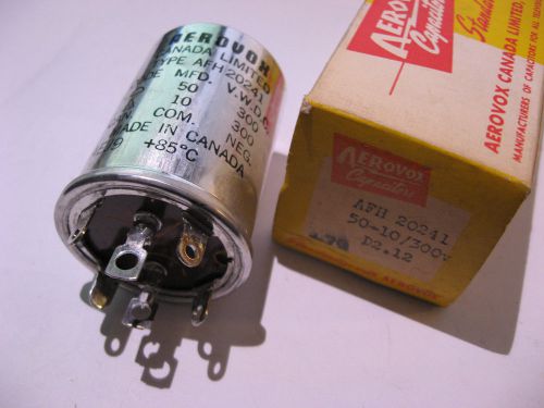Electrolytic Capacitor 2 Section 50uF 10uF 300V Aerovox AFH 20241 D2.12  - NOS