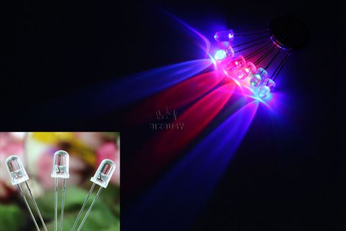 1000pcs super bright 5mm rgb clear fast flash rainbow leds light emitting diode for sale