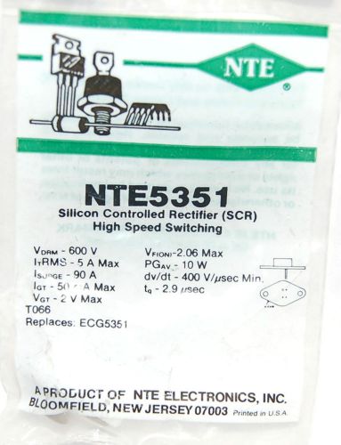 NTE NTE5351 SILICON CONTROLLED RECTIFIER HIGH SPEED SWITCH T066
