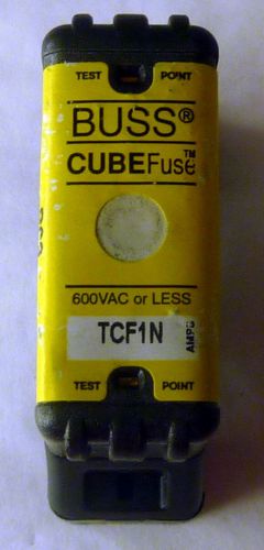 NOS COOPER BUSS CUBE FUSE TCF1N 600 VAC DUAL-ELEMENT TIME-DELAY FUSE TCFH30 BASE