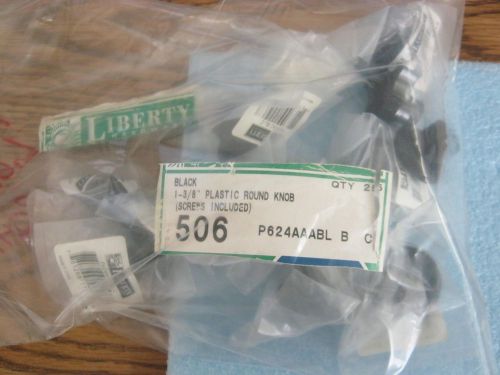 Lot of Liberty Hardware:  P624AAC-BL-C Knobs.  Black Plastic.  Qty. 10 New Old &lt;