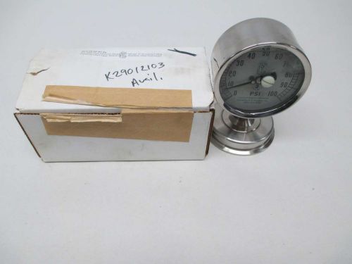 NEW CENTRAL STATES 3S-D-3U-GF-BT-SS 0-100PSI 3IN TRI-CLAMP GAUGE D378540