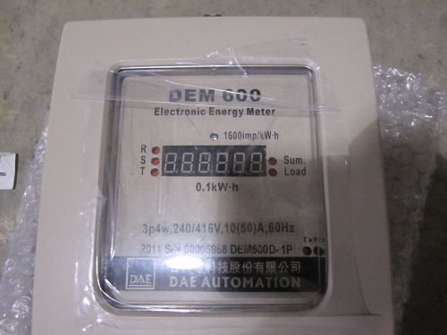 DEM 600 DAE DEM600D 3 PHASE ELECTRONIC ENERGY METER 4W 42-/416V 10(50)A 60Hz