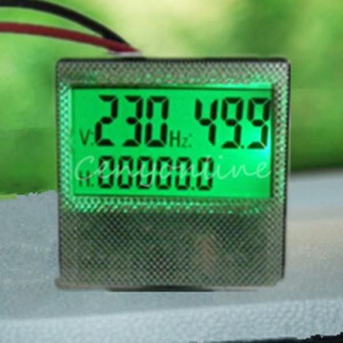 AC 80-300V 3in1 LCD Generator Digital Hour Frequency Voltage LED Meter Gauge