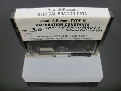 HEWLETT PACKARD 08510-10007 HP 8510 CALIBRATION CONSTANTS 7mm,3.5mm,TYPE N