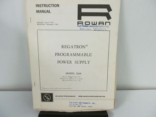 Electronic Measurements 234A 231A, 232A,233A Prog. Power Supply Manual.