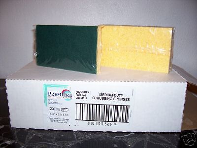 Medium duty scrubbing sponges case of 20 pads for sale