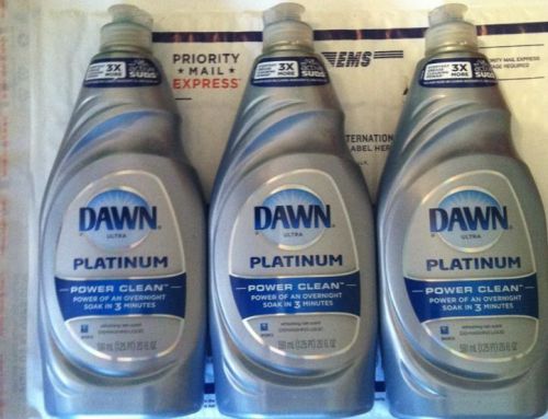 Dawn Ultra Platinum Power Clean Dishwashing Liquid Soap  HUGE 20 oz (3 Pack)