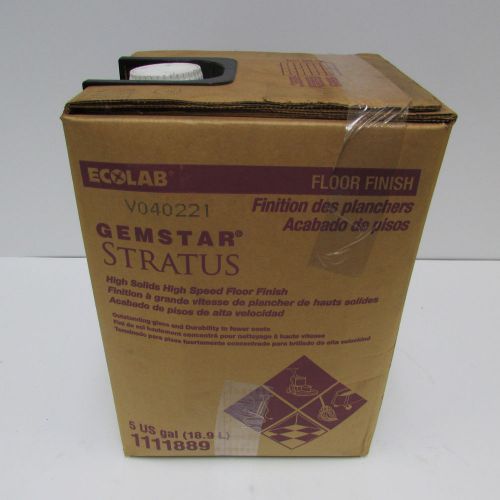New old stock ecolab gemstar stratus 1111889 high speed floor finish  5 gallons for sale