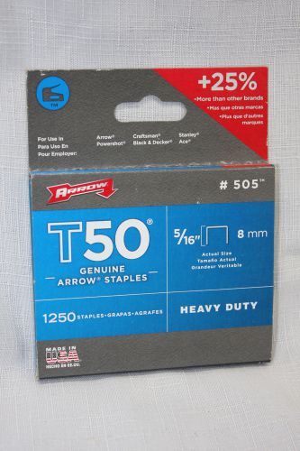 Arrow T50  Heavy Duty Staples ~ 5/16&#034; or 8mm ~ 1250 Total Staples ~ # 505