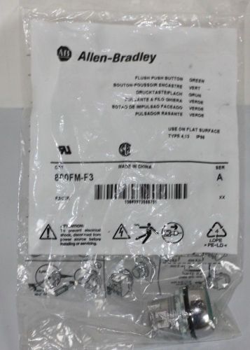 Allen-Bradley Flush Push Button Green 800FM-F3 Ser A