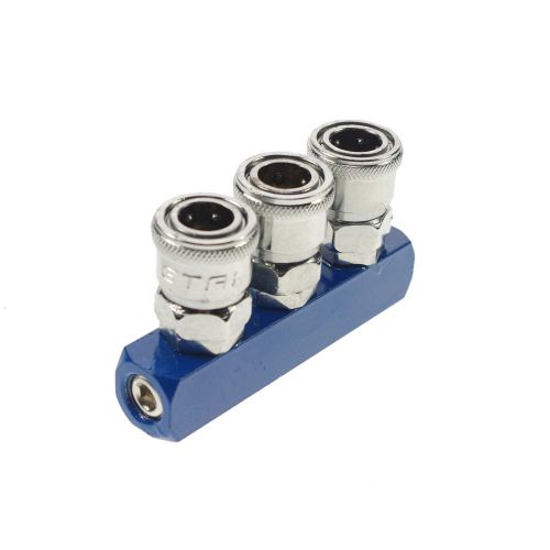 (5) Pneumatic 3 Way Air Hose Quick Coupler Socket Connector  Pipe Fitting