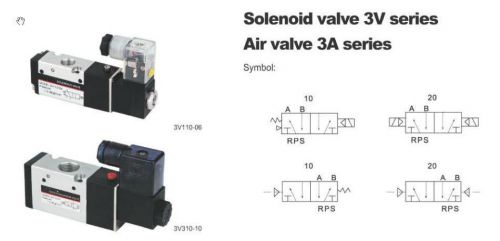 1x 3v210-08 dc24v 3port 2position 1/4&#034; bspt single solenoid pneumatic air valve for sale