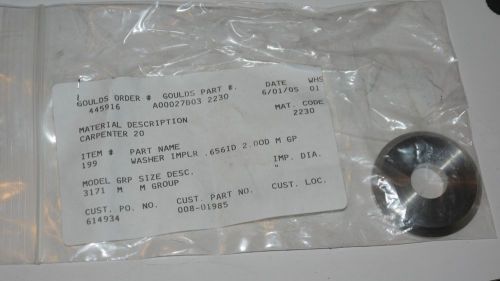 NEW GOULDS A00027B03 2230 IMPELLER WASHER .656 ID 2.0 OD