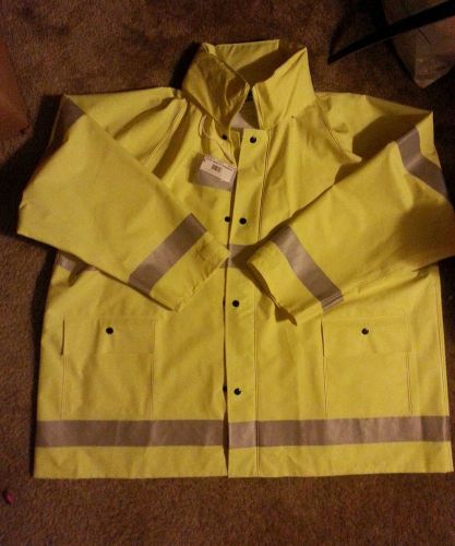 Tingley high visibility rainwear/jacket neon green/yellow reflective 3xl nwt for sale