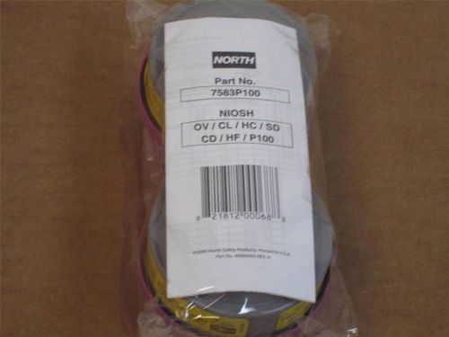 2pk Honeywell/North 7583P100  Respirator Cartridges NIOSH/CL/HC/SD/CD/HF/OV/P100