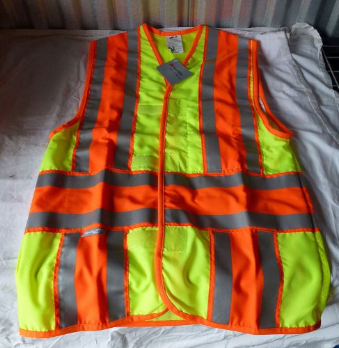 Yellow &amp; orange safety vest dual row 3m reflective spotlite brand new size small for sale