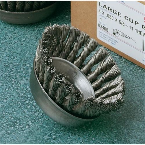 SAIT 03511 3-1/2 X .020 X 5/8 -11 Small Cup Brush Carbon Steel Wire Knot