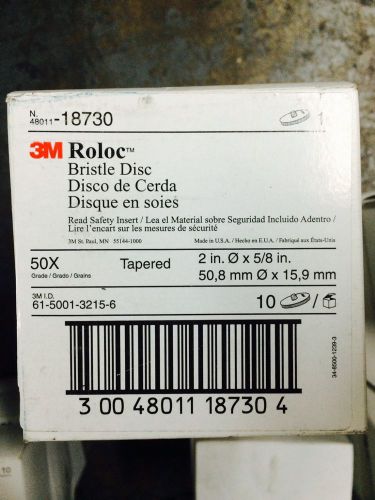 3M Roloc Bristle Disc. 2 in. X 5/8 in. 50X Grade. Model 18730. Qty 10