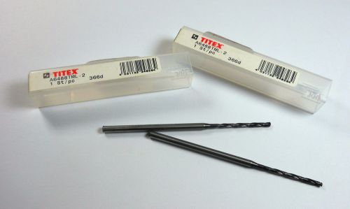 Titex carbide coolant alpha 4 plus micro drills 2mm a6488tml-2 qty 2 &lt;1597&gt; for sale