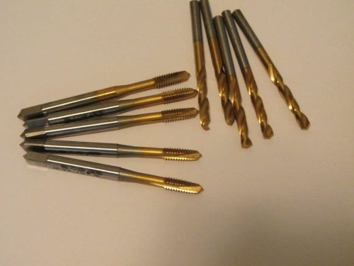 5 osg 8-32 H3, TiN coated cut taps with 5 TiN coated #29 drills