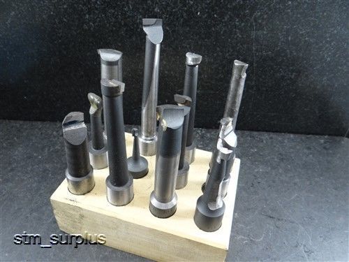 NICE SET OF 3/4&#034; SHANK CARBIDE TIPPED BORING BARS W/ STAND KENNAMETAL P&amp;W