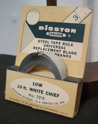 Vintage NOS Disston Carlson Steel Tape Rule Replacement Blade for All Brands 10&#039;