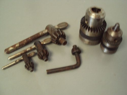 Drill chuck key set lot 6 rt 1/2x20 jacobs machine tool 3/8&#034; 10mm k4 k32 usa old for sale