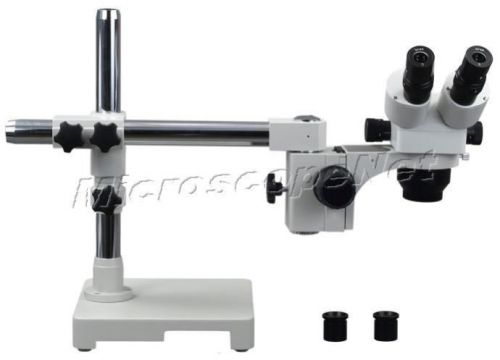 5x-80x binocular zoom stereo microscope with dual-bar boom stand for sale