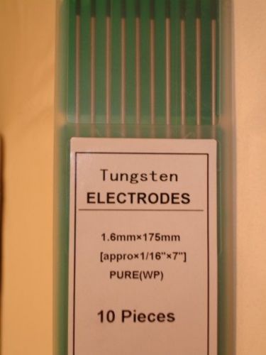 TUNGSTEN Electrode For TIG Welding 1/16&#034; PURE (GREEN) PKG/10 - NEW P16-7