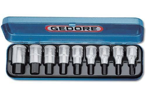 Gedore 1/2&#034; drive 9 pce in - hex hexagon key socket set 5-17mm in19pm for sale