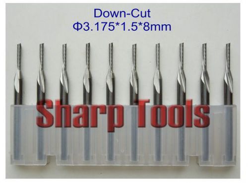 10pcs down cut single flute sprial left-handed CNC router bits 1.5mm 8mm