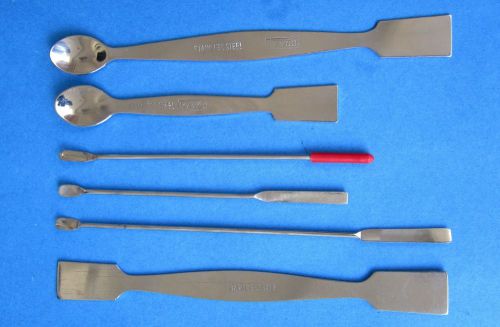 SPATULA STAINLESS STEEL-Set of 6.  Lab Equipment FOR Medical/General Laboratory