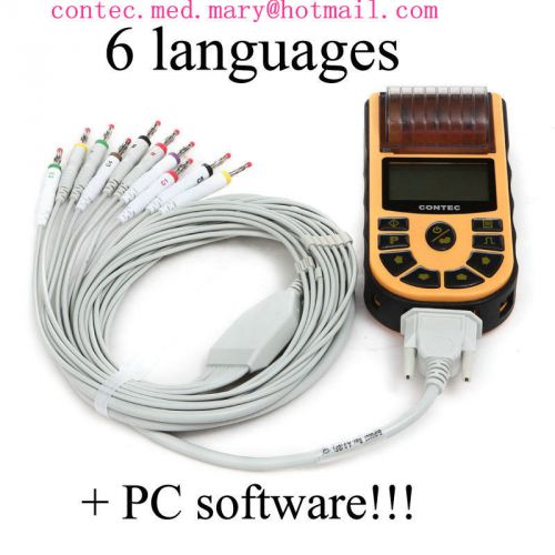 PC software,Handheld ECG,electrocardiograph,One Channel 12 leads,multi-languages