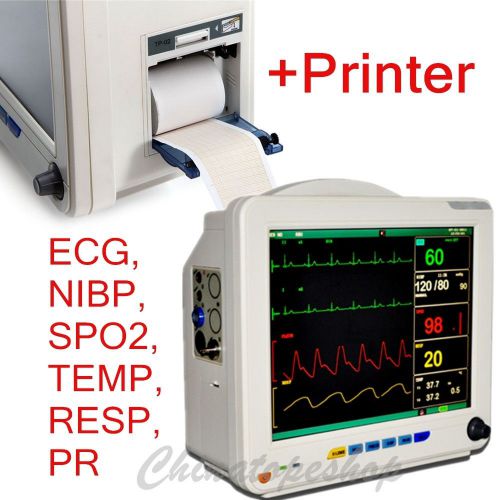 ?7 parameter?protable icu patient monitor ecg,nibp,spo2,temp,resp,  +printer for sale