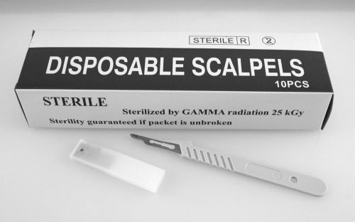 100 Scalpel Blades w/Handle Sterile Surgical For Sale