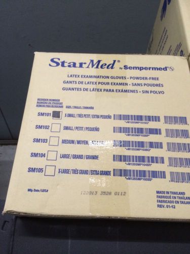 Starmed sempermed latex gloves size-xsmall. 1000glov in a case for sale