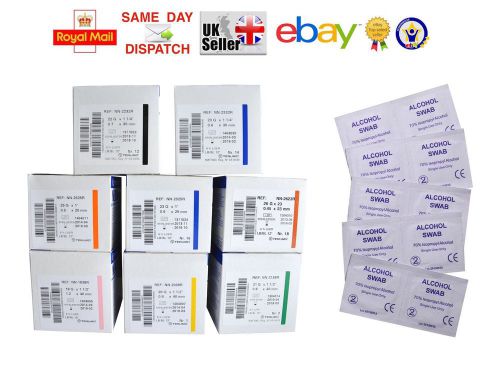 Box of 100 terumo needles sterile 8 sizes + 100 swabs blue ink fast shipp cheap for sale