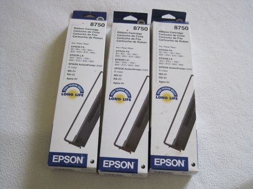 Genuine EPSON 8750  Ribbon Cartridge  lot of 3