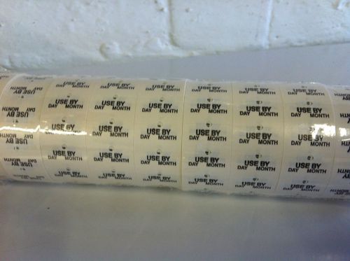 10,000 &#034;USE BY&#034; (Day, Month) Labels 21mm x 12mm for use by hand or Lynx PH gun