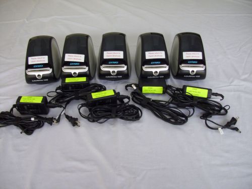 5 Dymo Label Writer 450 Label Makers Model 1750110 with Power Supply