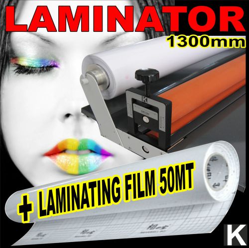 1300mm Cold Laminator + 50MT PVC Film laminating SUPER QUALITY manual roll