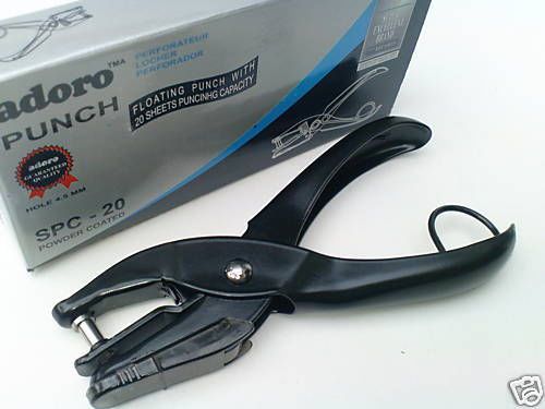 Single Hole Punch for papers, cards &amp; tickets, powder coated black