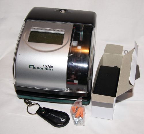 Es700 acroprint electronic time clock and document stamp as is for sale
