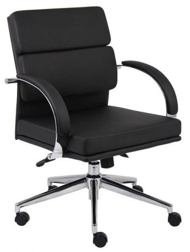 B9406 boss black caressoftplus executive series mid back office chair for sale