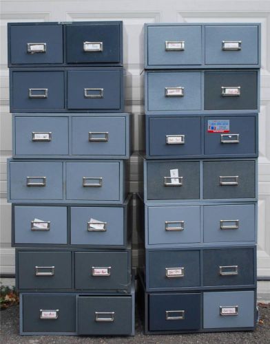 14 Stacking File Cabinets Metal * Good Condition * Low Buy It Now Price *